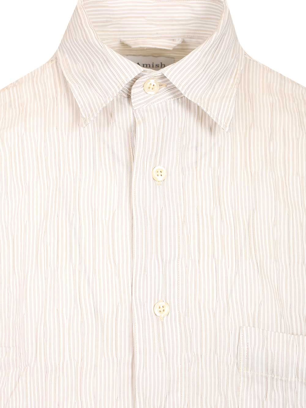 Amish Crinkle Cotton Shirt Shirts - Beige | 55add1fc33558b04db4f466fa913a1705c2203a4