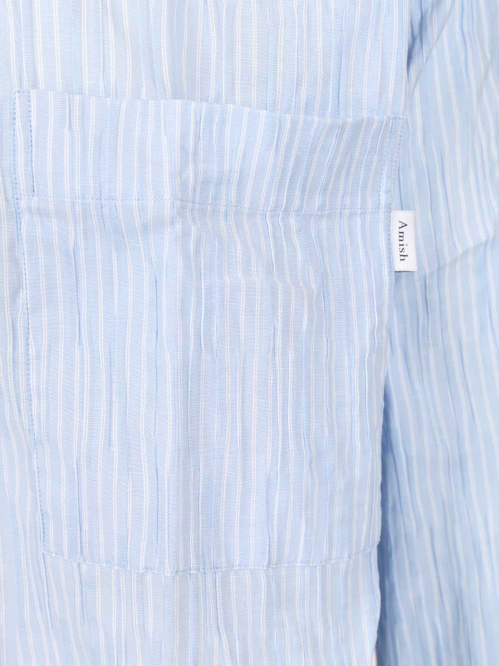 Amish Crinkle Cotton Shirt Shirts - Light blue | f07cc2ff4abdfa9a888c7bce42d7fb7e9c8f1b29