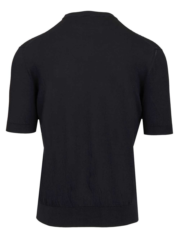 Fedeli Ribbed T-Shirt Knitwear - Blue | 1d4fa98ff7cc2d961d795549ef8640baa7d69728