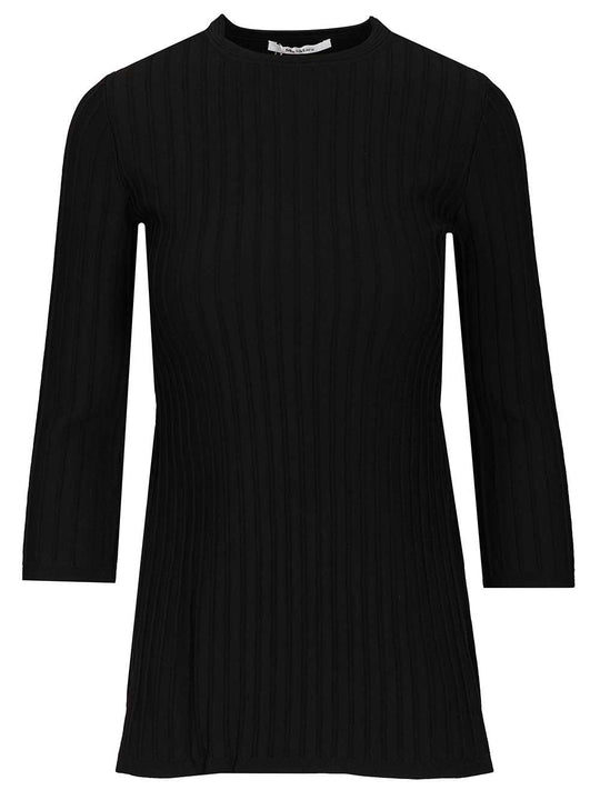 Ribbed Sweater Tops Black
