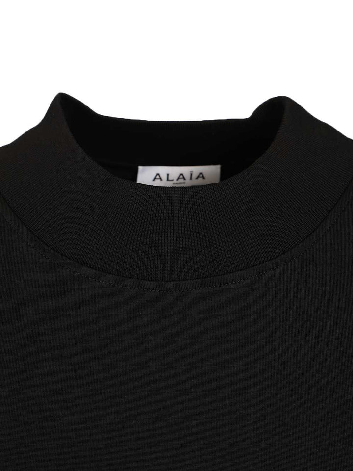 AlaÏA Cotton Jersey  With Fringe T-Shirt - Black | 7285e26e94c21bd51b402edc5376dfa540fff4a1