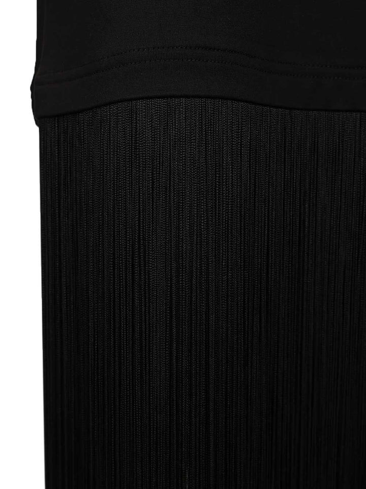 AlaÏA Cotton Jersey  With Fringe T-Shirt - Black | 96d8b0e5ad334482ead0524684b590eefc12eda7