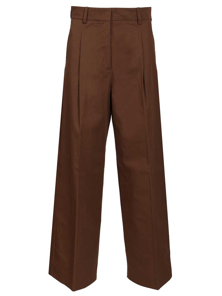 Weekend Max Mara Gabardine Trousers - Brown | 34c219148d14d1ed222bffb9761d1398f6ff99c2