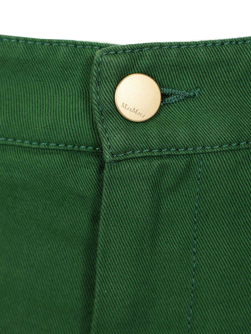 'S Max Mara Cotton And Linen Drill Trousers - Green | bc6c91fa213bfb0348b6072298b7474b630f1e85