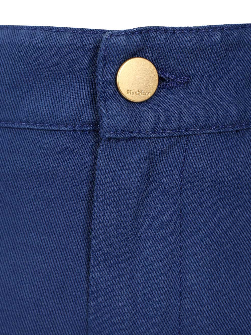 'S Max Mara Cotton And Linen Drill Trousers - Blue | 6fb4845d2a3bcc02df730f0dd7baf62cfc600a12
