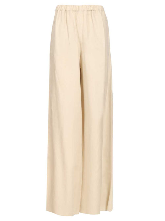 Linen And Silk Trousers Beige