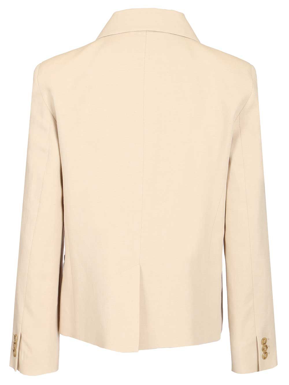 Weekend Max Mara Double-Breasted Blazer Jackets - White | 0a643feab5fd87462b1765e6ff1e1a88bf4ba745