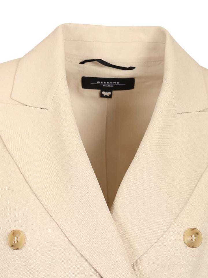 Weekend Max Mara Double-Breasted Blazer Jackets - White | f621d9400ccac019203d2011c55b353b2f845734