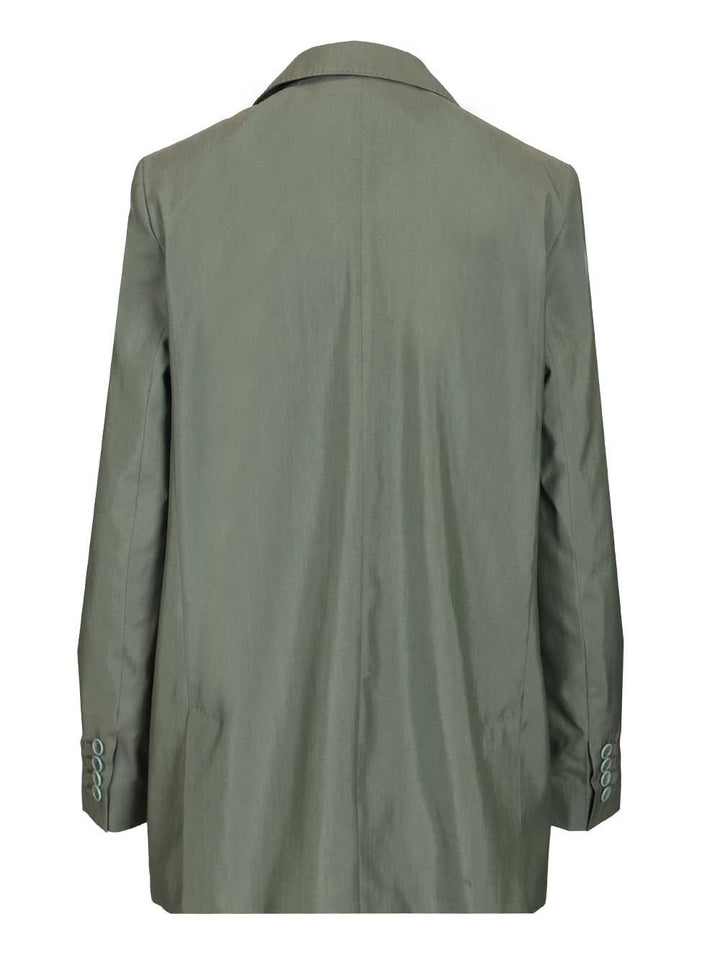 Max Mara Double-Breasted Blazer Jackets - Green | a400cf525e55a17a6386423f000322e047cfd087