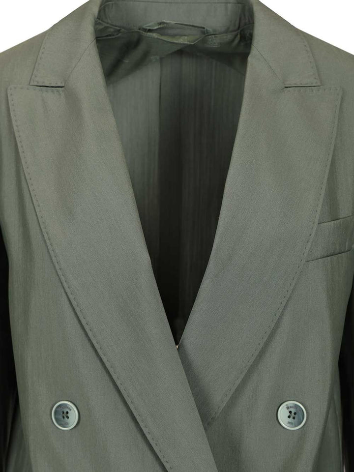 Max Mara Double-Breasted Blazer Jackets - Green | f4c915eb865c6ed81fa6461e1e9cf1f100e0fdfa