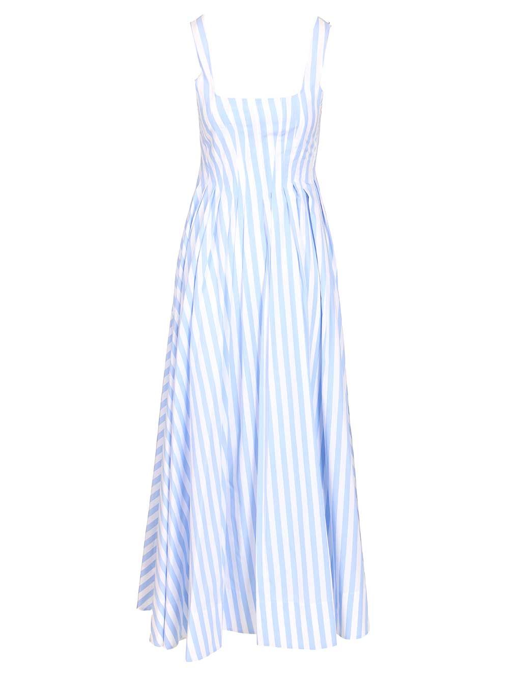 Sportmax Long Dress In Pure Cotton Poplin Dresses - Light blue | bdd2755a4415091ff6aa177b036bac10eb9eb9f1
