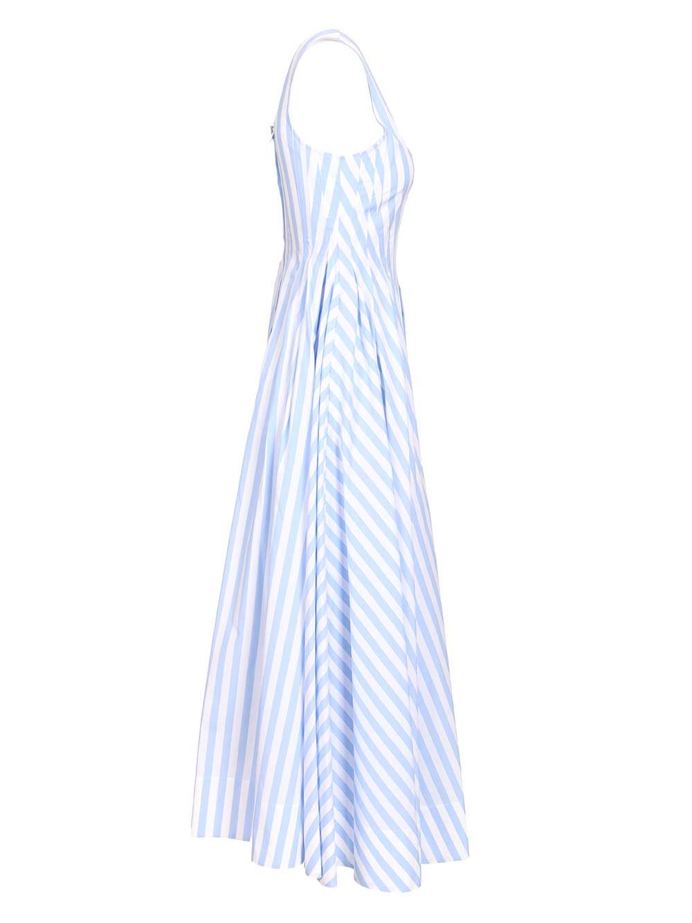 Sportmax Long Dress In Pure Cotton Poplin Dresses - Light blue | 03262d004858874bfa19e3de6078af706cd4921d