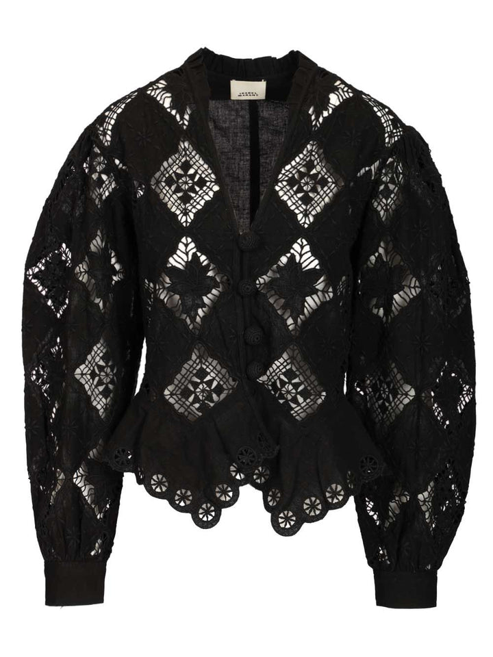 Isabel Marant Nina Blouse Tops - Black | 979b7bcc897886a961356da376d2dc463bd0aa8c
