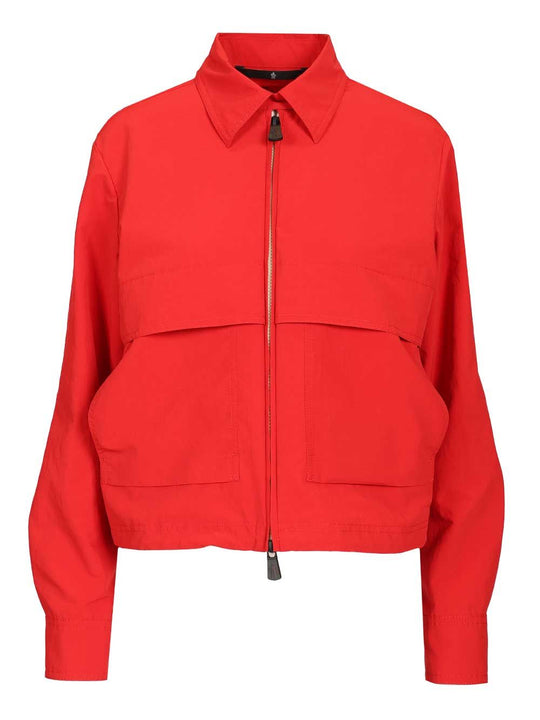 Canvas Overshirt With Embroidered Logo Shirts Rose