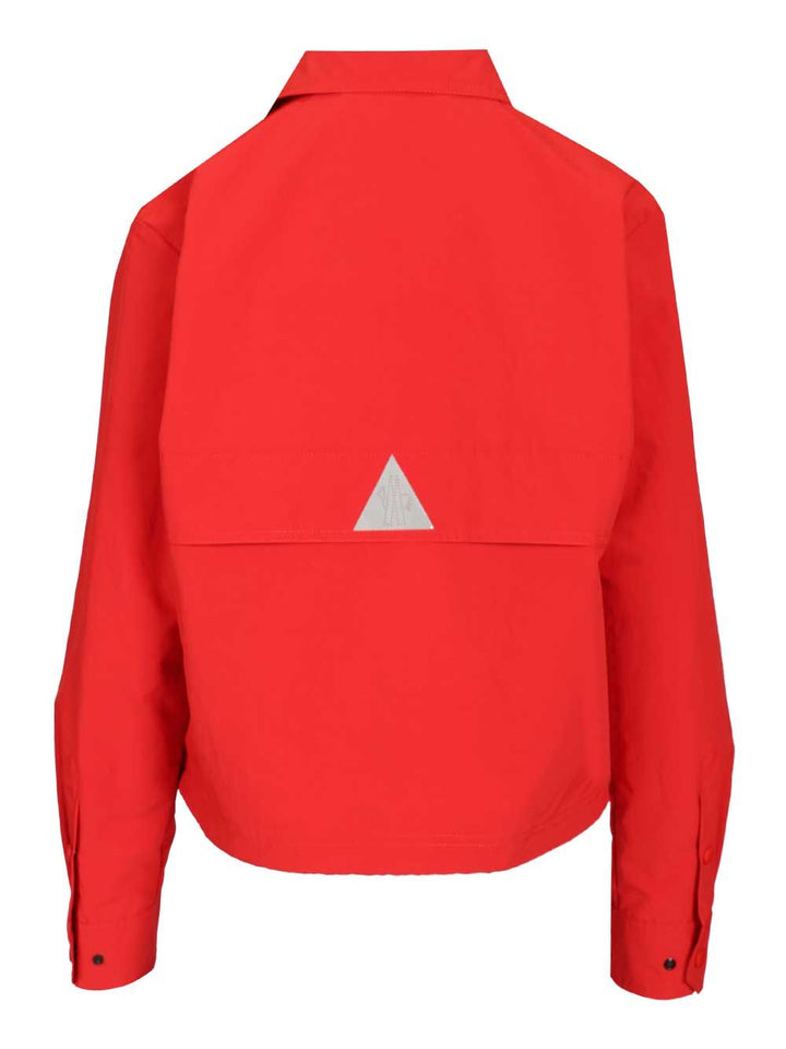 Moncler Grenoble Canvas Overshirt With Embroidered Logo Shirts - Rose | f6d9494d248891e3add58db143c7b13ee27d7b4d