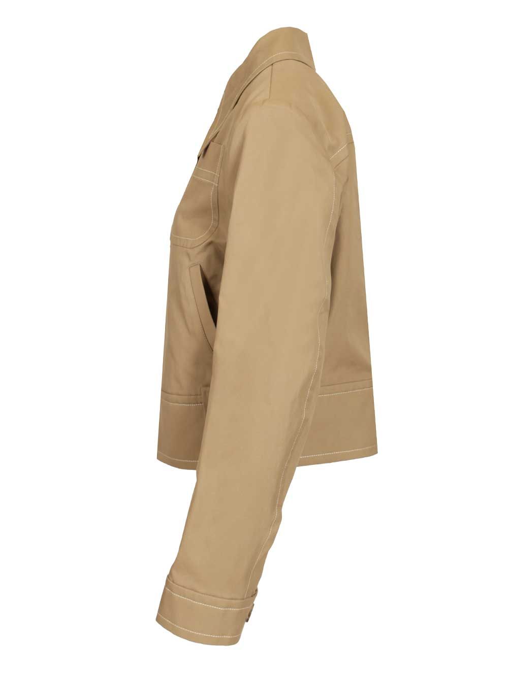 Ami Cotton Jacket Jackets - Beige | 92daceb2870d96576a6a03bc06345d7df7778687