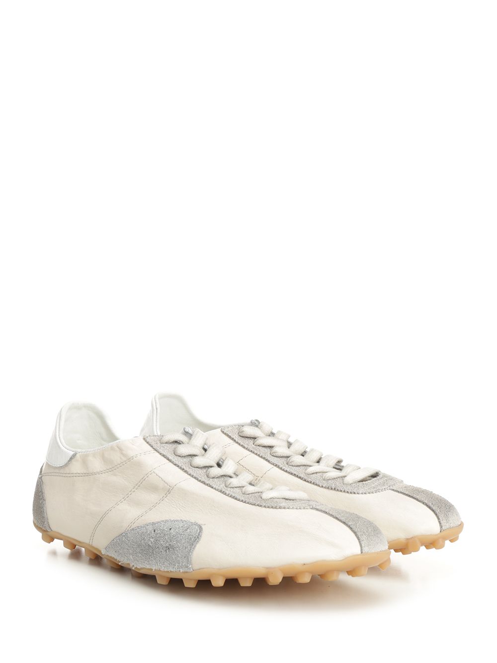 Maison Margiela Sprinters  In Cracked Leather And Suede Sneakers - Multicolor | 2c55546e2b14124c7a74dc3378750d4f6185cd9f