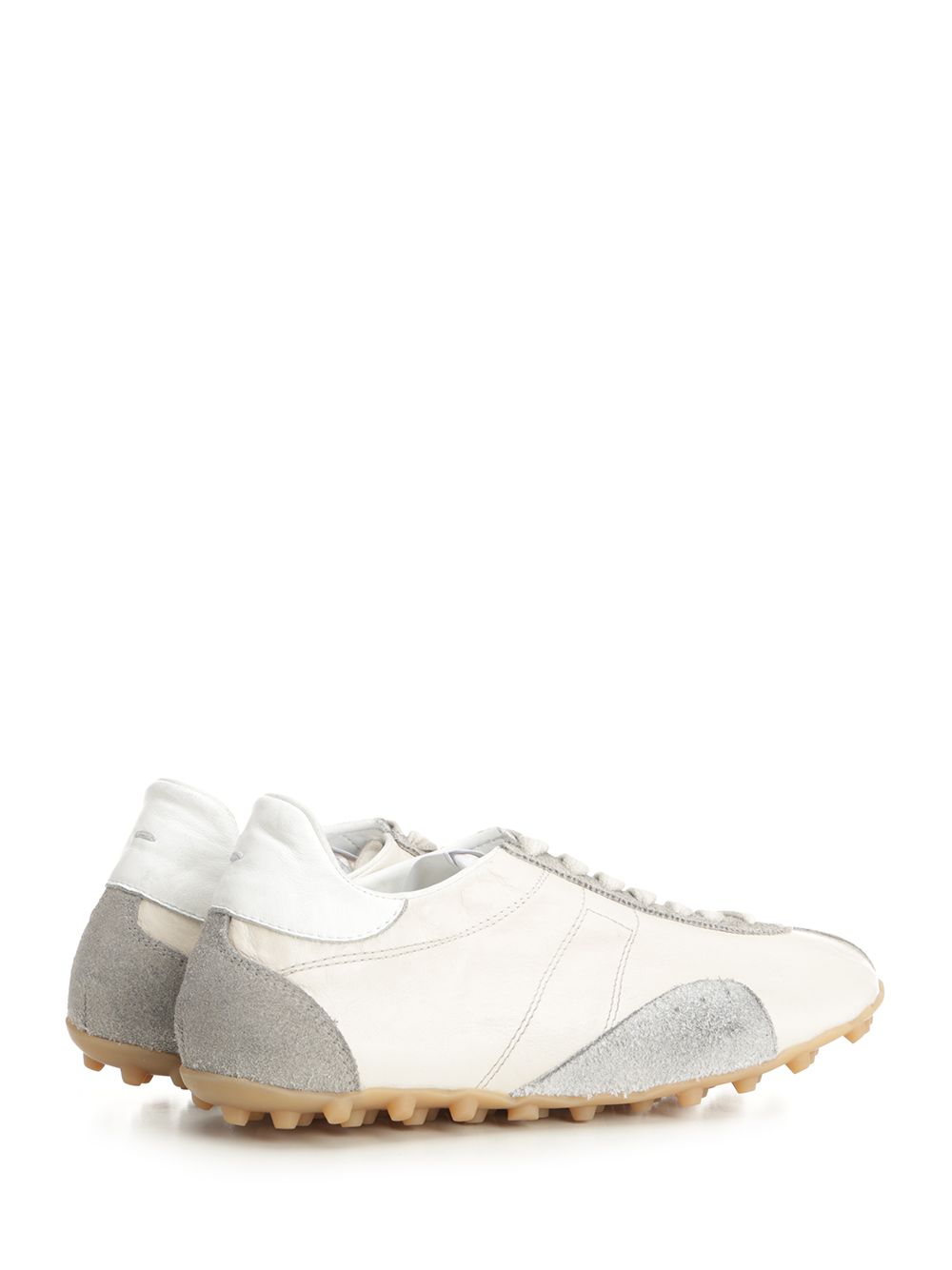 Maison Margiela Sprinters  In Cracked Leather And Suede Sneakers - Multicolor | 0c31edd437b328a7e3810337af7e73c0580d64fc