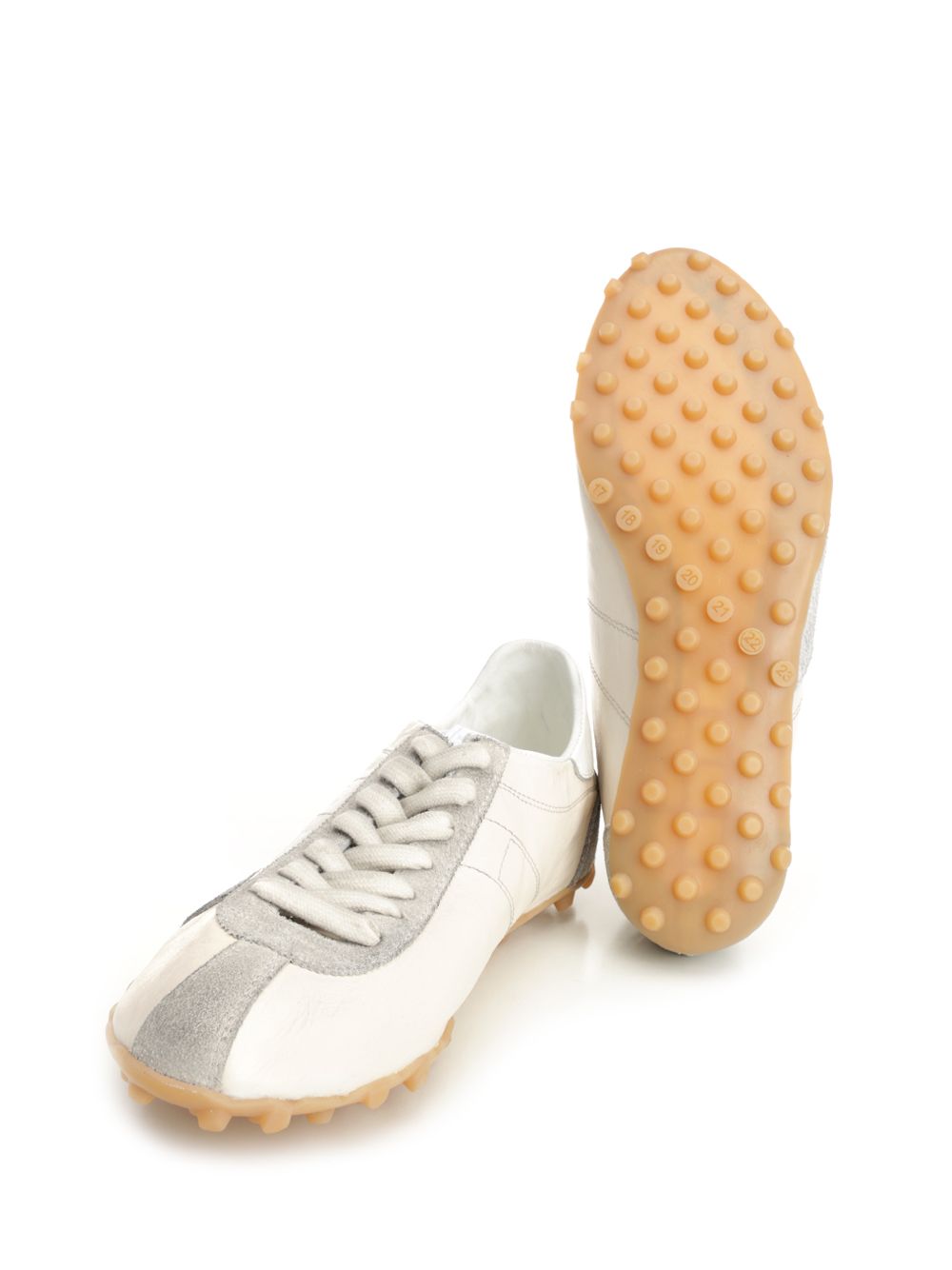 Maison Margiela Sprinters  In Cracked Leather And Suede Sneakers - Multicolor | 50544b58c45e2ee87144d70ada6147ba0cb61f96