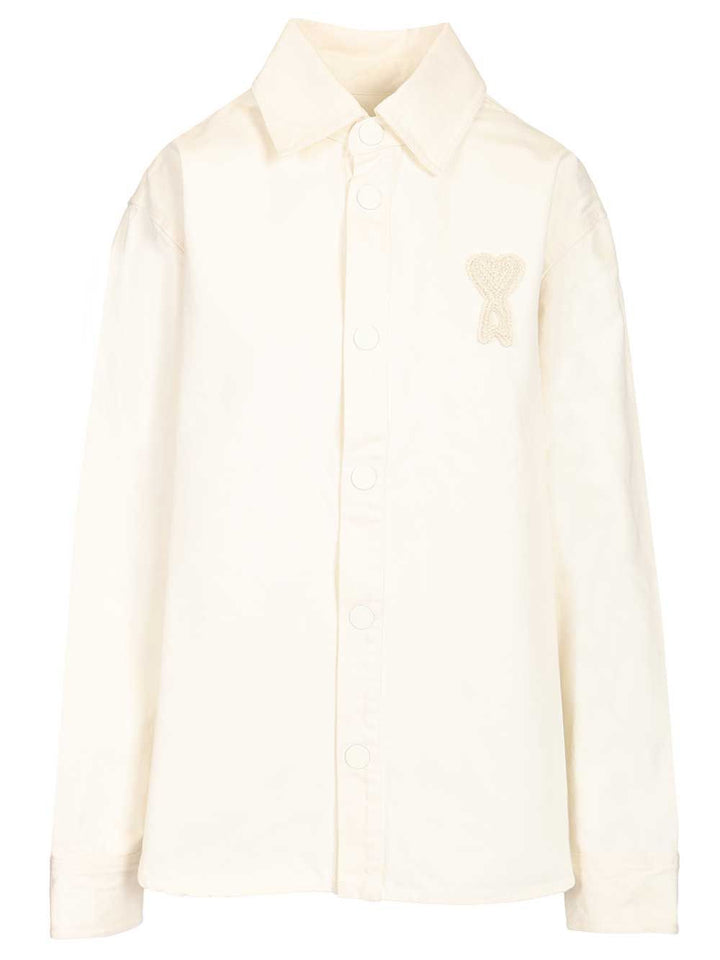 Ami Overshirt With Knitted Ami De Coeur Shirts - White | 5f7253da7be63a6a9f885f4c4f6761ef1959c91c