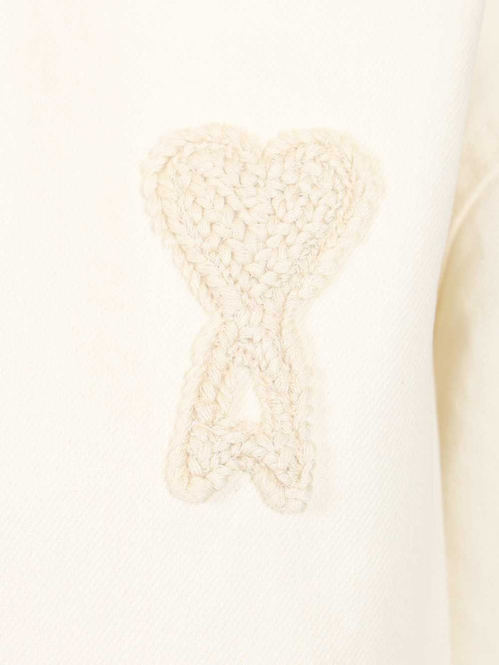 Ami Overshirt With Knitted Ami De Coeur Shirts - White | be09cc7953fcc3ac50a45f756a70b2c8a7dc543e