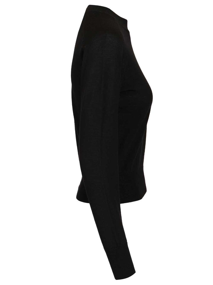 Ami Quota -Crewneck Sweater With Contrasted Ami De Coeur Knitwear - Black | 3f3df8e6ee3504c7b0991387c85c5359db3f98f2