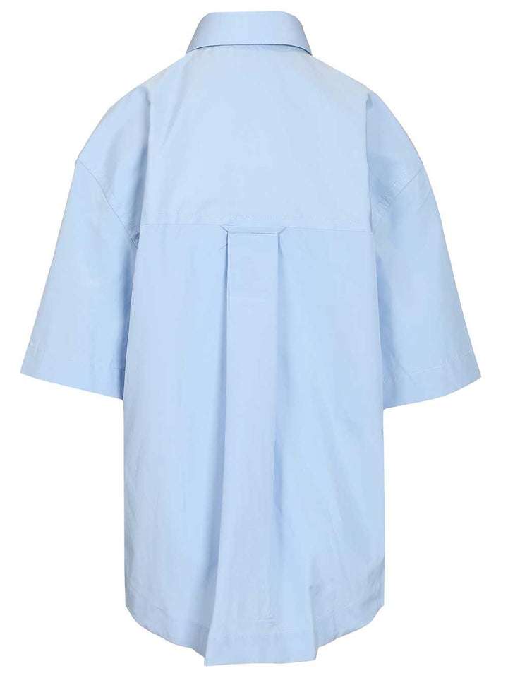 Ami Short-Sleeved Poplin Shirt Shirts - Light blue | 71e0145fc00f1564e5468c49f11748e845070382