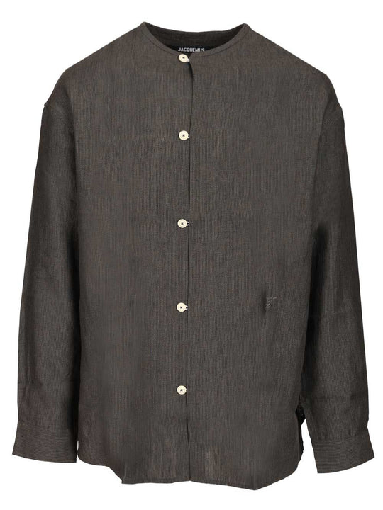 Pastro Linen Shirt Shirts Grey