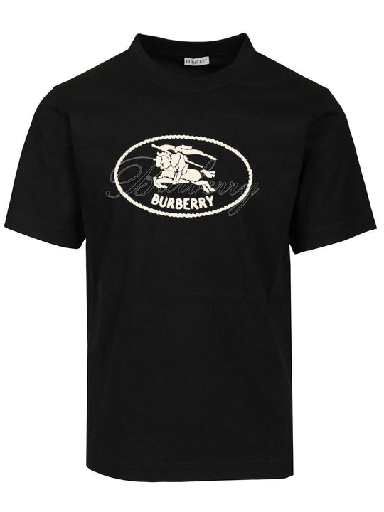 Cotton With Knight Stamp T-Shirt Black