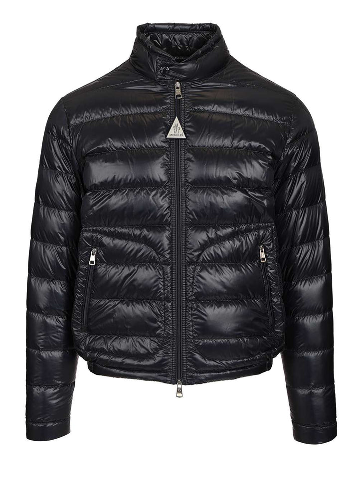 Moncler Acorus Short Down Jacket Coats - Blue | e7a66cae08f699c45a035cc336640f969cc9b7ad