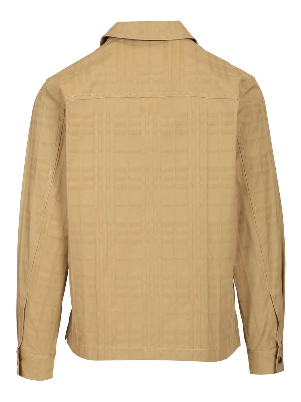 Burberry Check Cotton Zip-Up Shirt Jackets - Beige | 160844a6e00cadfa6563dbebfc6373c82a302ba8