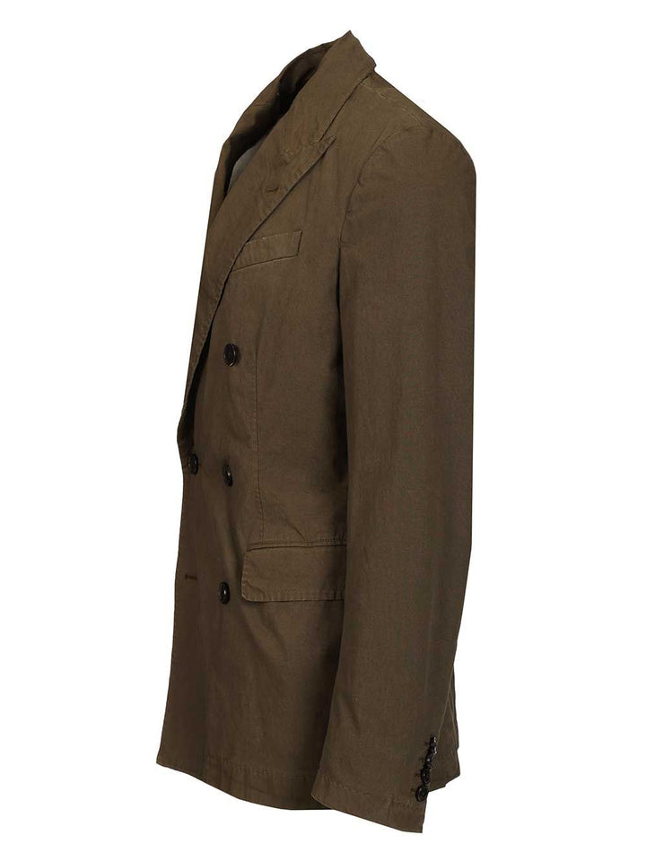 Dries Van Noten Double-Breasted Cotton Blazer Coats - Green | e5114c86581c54d47ef38e1a1c91414bf6eadb2d
