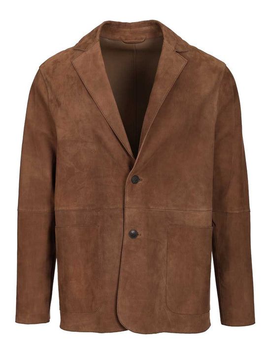 Suede Blazer Jackets Brown