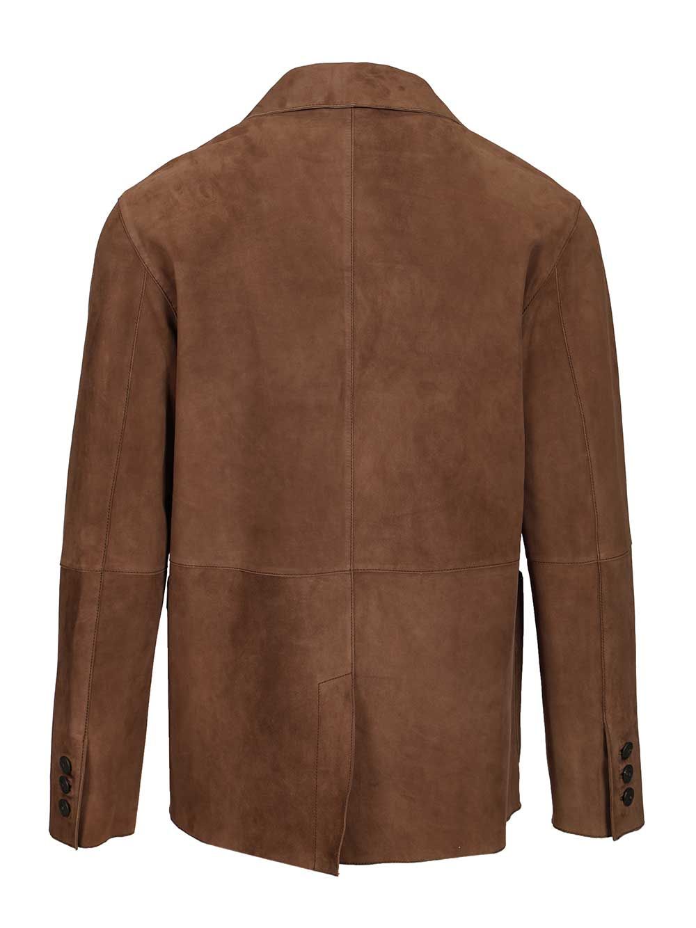 Al Duca D'Aosta Suede Blazer Jackets - Brown | 856eb6f69f100dcc0f71ca82cae3055b46ca1f08