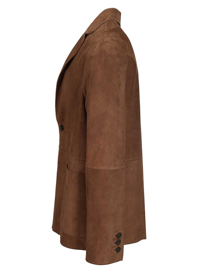 Al Duca D'Aosta Suede Blazer Jackets - Brown | 45002849ae2ae43c354837a21d0926b1f3c566fa