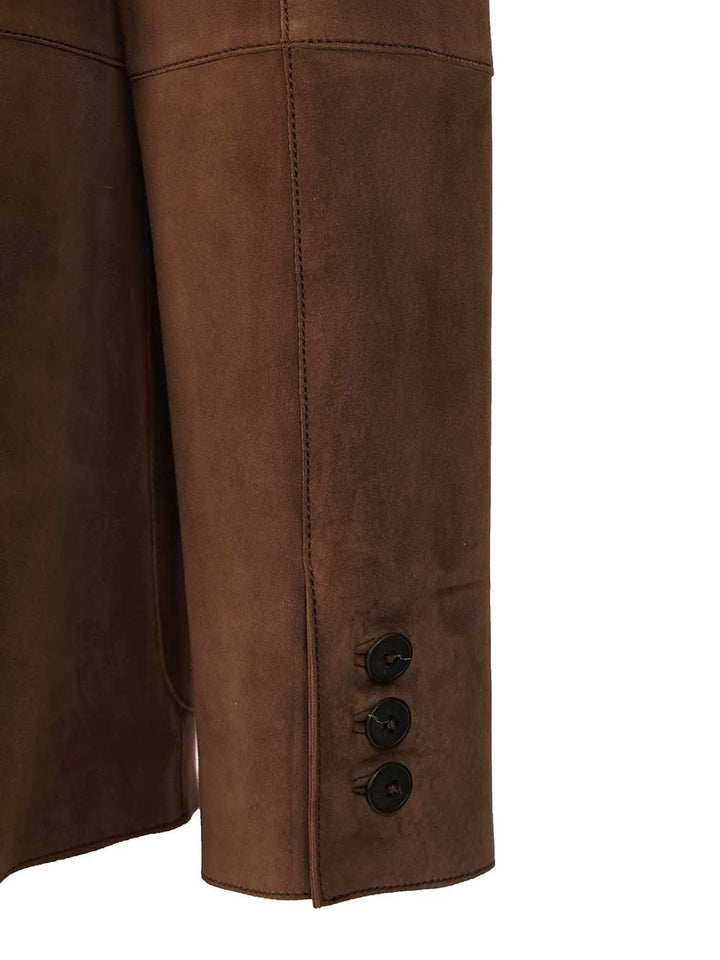 Al Duca D'Aosta Suede Blazer Jackets - Brown | 479190de3fe0f32c3886a351f3eb0b476a02b5ee