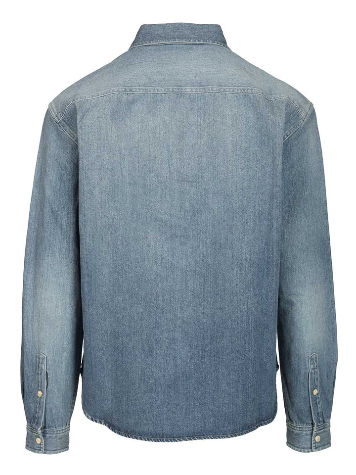 Saint Laurent Cassandre Denim Shirt Shirts - Blue | aa1062bbd33a653d7b443f47c3ee5dd51df254b4