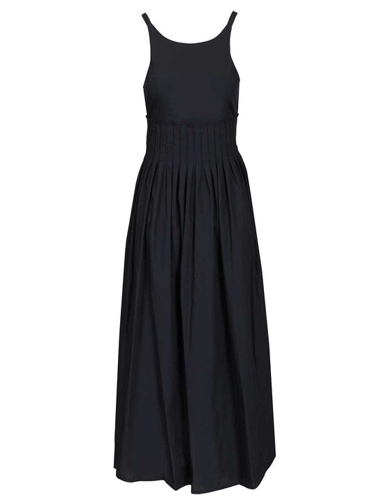Long Poplin Dress Dresses Blue