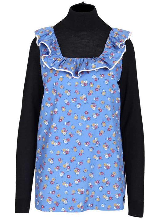 Poplin And Wool Sweater Polo Shirt Multicolor