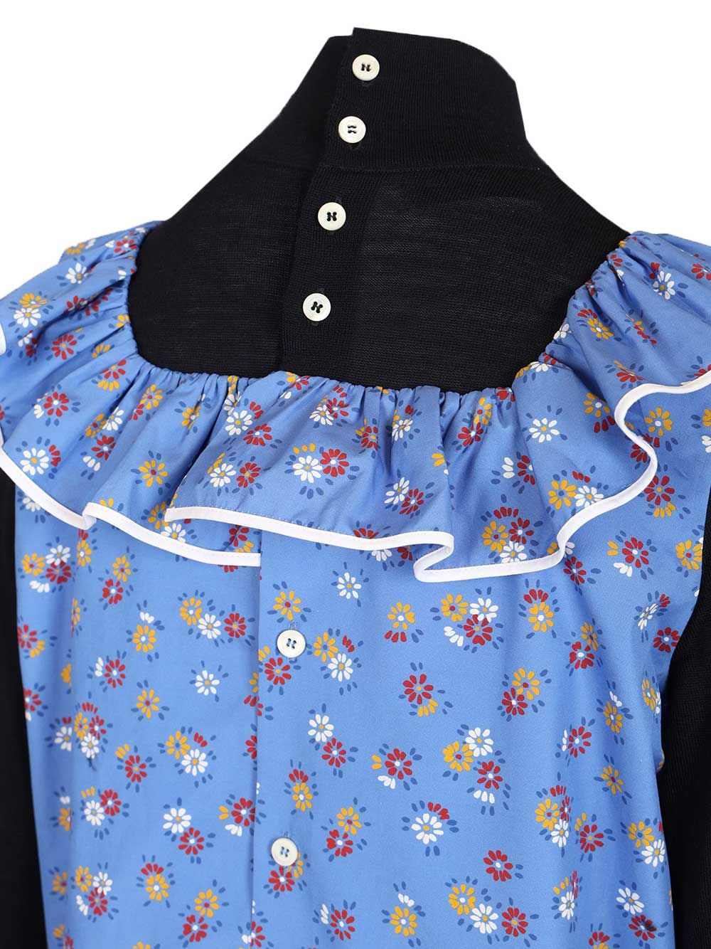 Miu Miu Poplin And Wool Sweater Polo shirt - Multicolor | e2eac3ce0482d35fe96938fc5e3514e99ca187c4