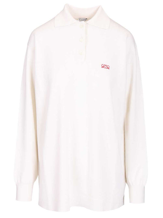 Cashmere And Silk Blend Polo Shirt Knitwear White
