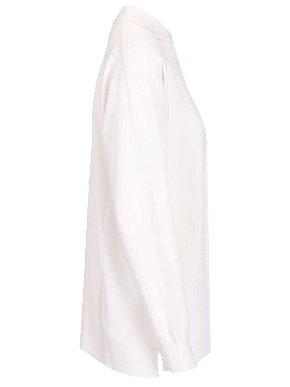 Loewe Cashmere And Silk Blend Polo Shirt Knitwear - White | 17c6efda9eef63bd0549b9b74001c9362ece6208