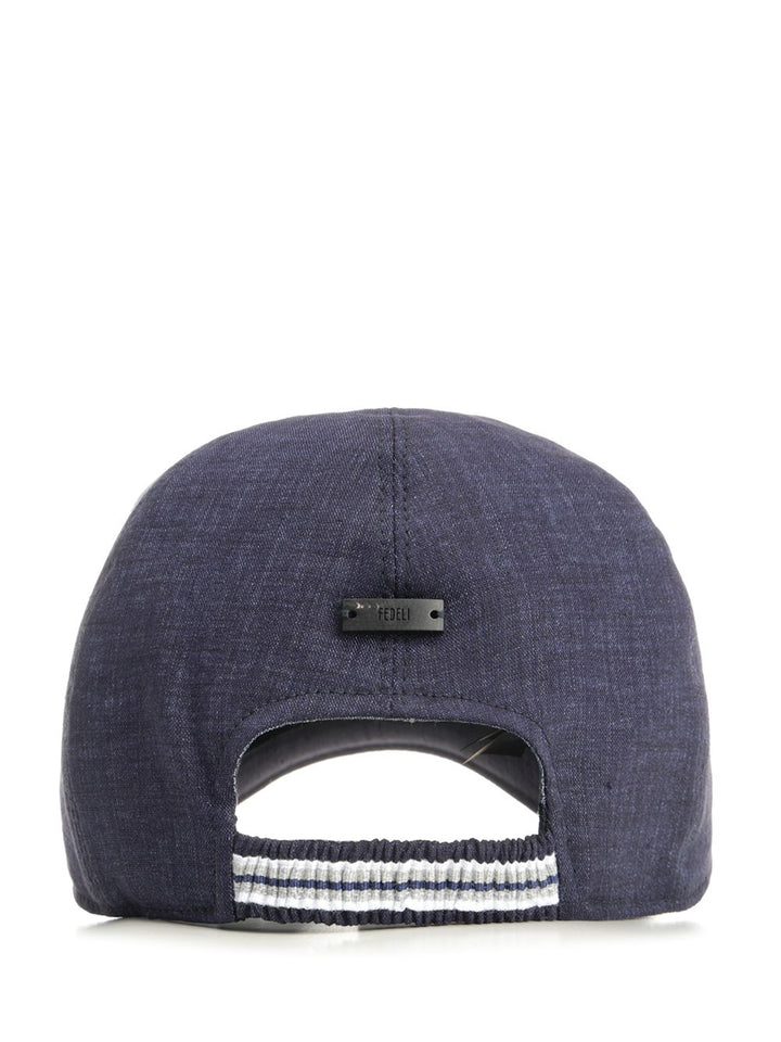 Fedeli Linen Hat Hats - Blue | 547cbf2a47f647315f906a0d93fa56962efe618a