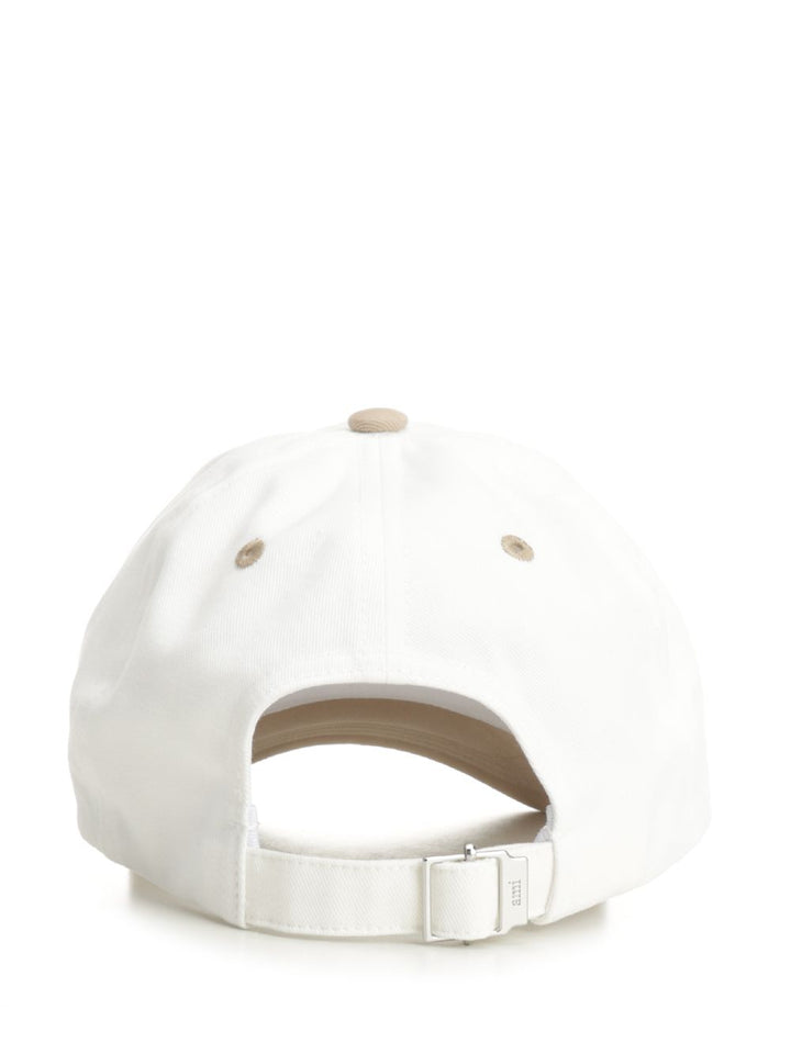 Ami Bicolor Ami Paris Cap Cotton Gabardine Hats - Beige | 097b4e3f546394e46d6b0e329757f70b06f9f72c