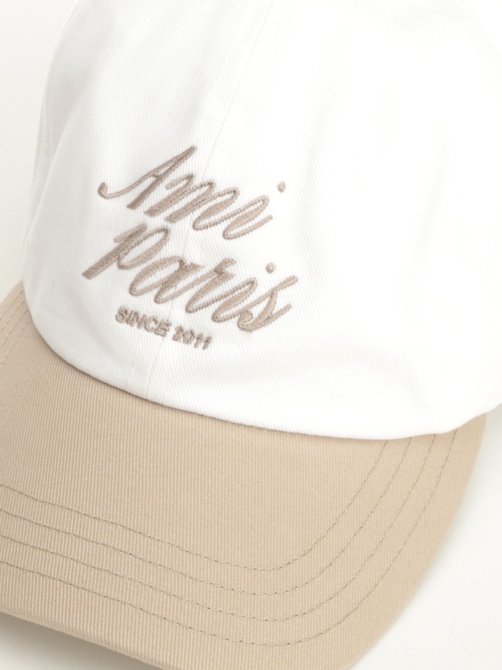 Ami Bicolor Ami Paris Cap Cotton Gabardine Hats - Beige | 3abf2ccfa5d8b50933bdd0cb294b8e43bc059af3