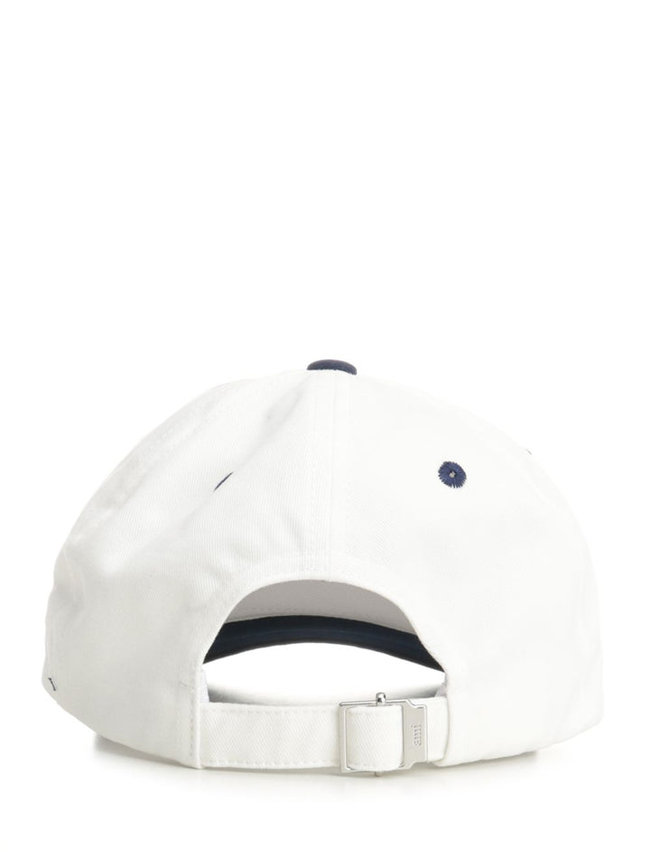 Ami Bicolor Ami Paris Cap Cotton Gabardine Hats - White | 696653417802828c3d0938ba52b5e95aeea1ddf5