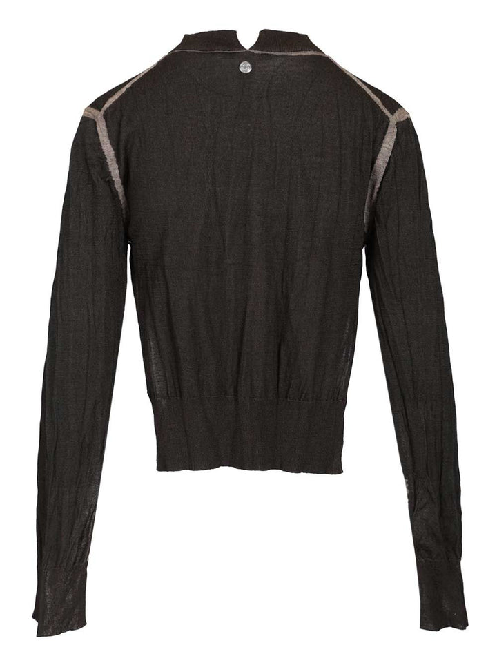 Acne Studios Crumpled V-Neck Sweater Knitwear - Brown | 2e6d3a68ad0925b8d37edc83248987c4c023c4a5