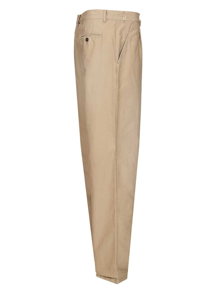 Maison Margiela Cotton Trousers - Beige | df1c64b1bbd55e847bd18882640223160967105b