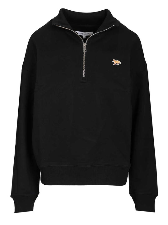 Baby Fox Half Zipped Sweatshirt Sweatshirts Black