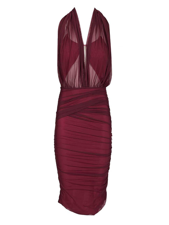 Tamie Sheer Transparent Dress Dresses Bordeaux